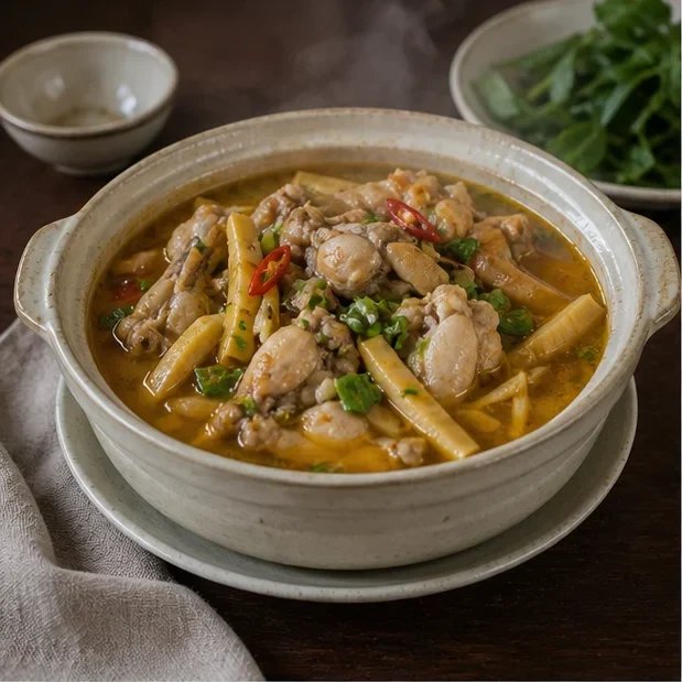 Ếch Xào Măng Cay