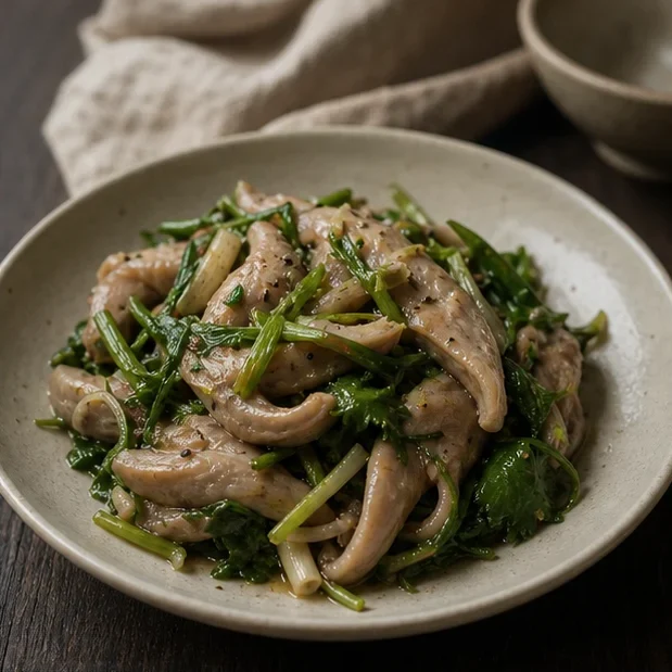 Nầm heo (chao/xào dưa/cà/hành răm)